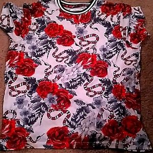 Snake and roses shirt.